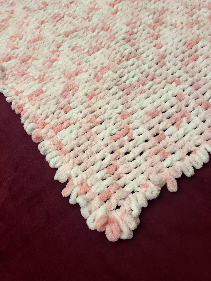 Pembe Örgü Bebek Battaniyesi - Görsel 3