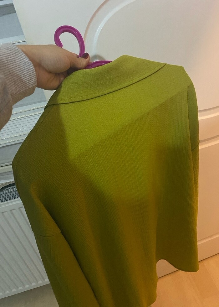 Fıstık yeşili tunik gömlek yumuşak soft - Görsel 4