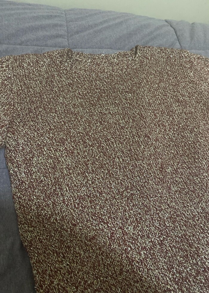 Simli örme bluz - Görsel 2