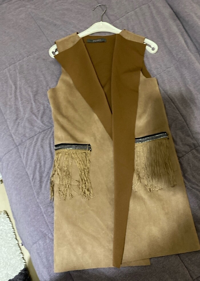 Süet yelek - Görsel 4