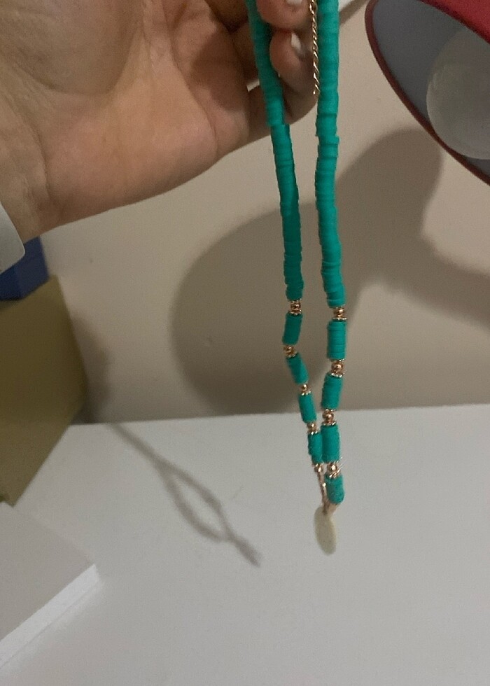 Turkuaz sedefli kolye - Görsel 3