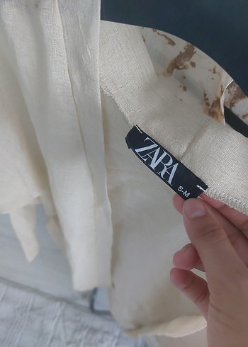 Zara Beyaz Keten bej renk yelek