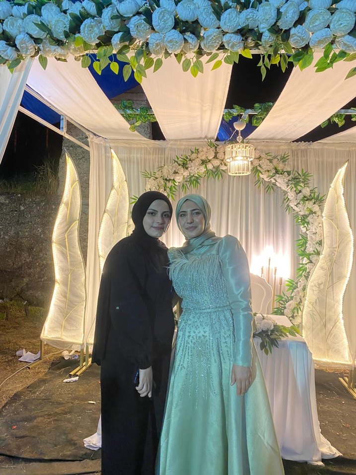 Uzun Turkuaz Drapeli Straplez Kadın Kına Elbisesi - Görsel 5