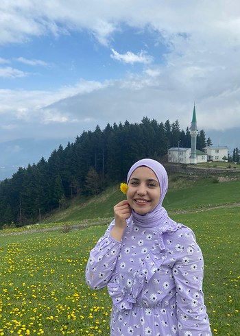 Mor Uzun Kol Uzun Elbise - Görsel 5