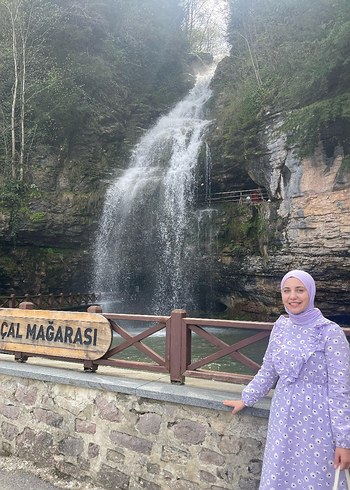 Mor Uzun Kol Uzun Elbise - Görsel 6