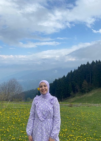 Mor Uzun Kol Uzun Elbise - Görsel 4