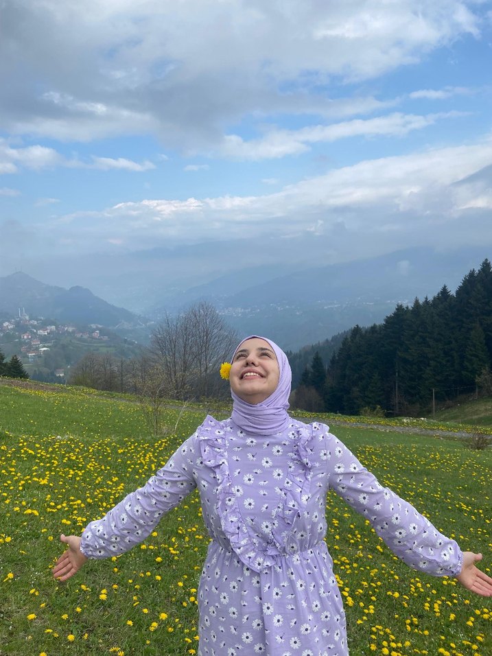 Mor Uzun Kol Uzun Elbise - Görsel 2