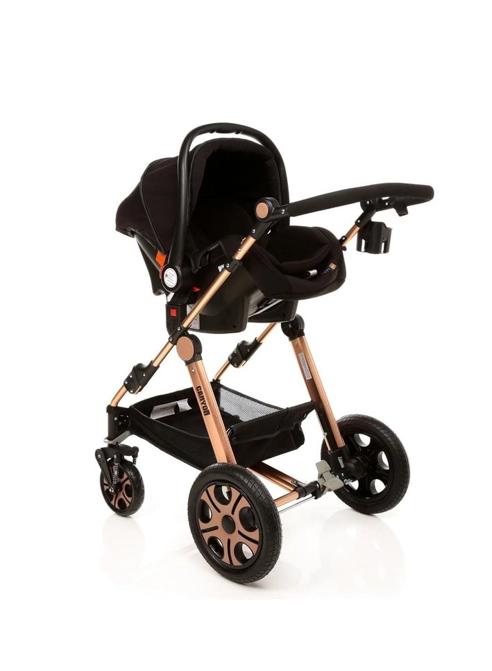 Siyah Bebek Arabası ve Oto Koltuğu Seti - Görsel 4