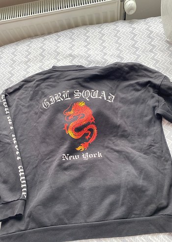 Siyah Kapüşonlu Fermuarlı Kadın Sweatshirt - Görsel 2