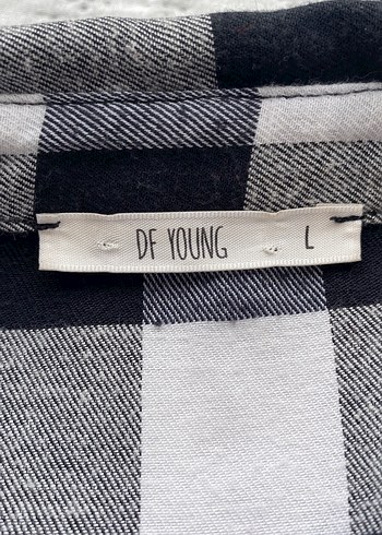 Kadın Gri Kareli Pamuklu Gömlek - Görsel 2