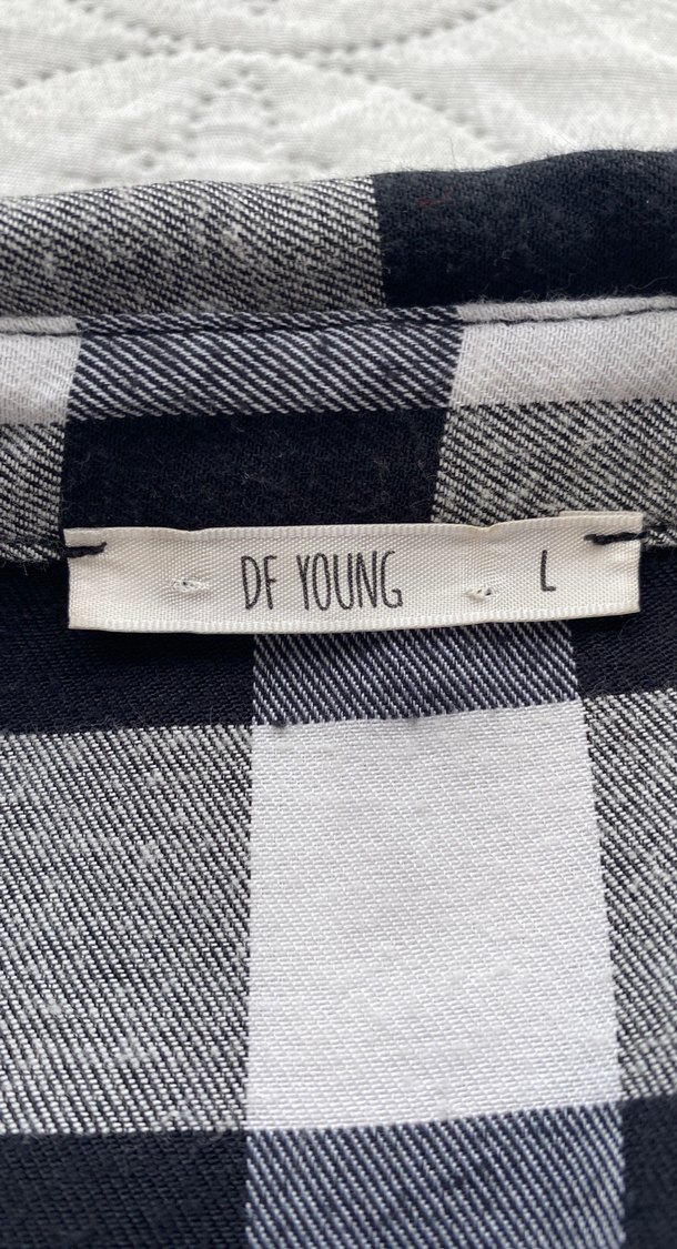 Kadın Gri Kareli Pamuklu Gömlek - Görsel 2