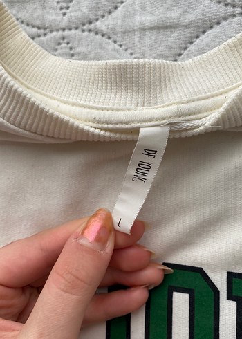 Beyaz Pamuklu Uzun Kollu Sweatshirt - Görsel 3