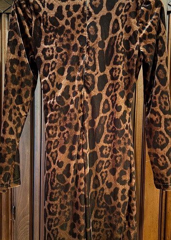 Leopar Kadife Elbise - Görsel 3
