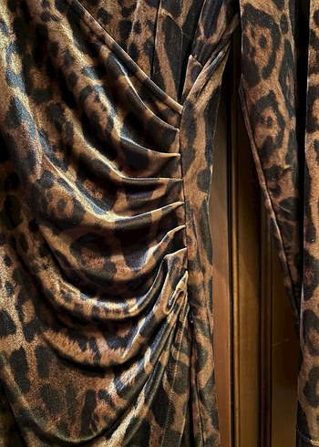 Leopar Kadife Elbise - Görsel 2