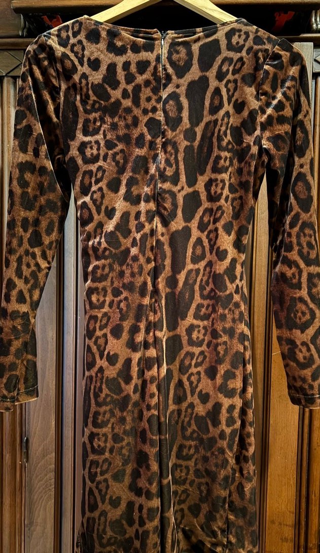 Leopar Kadife Elbise - Görsel 3