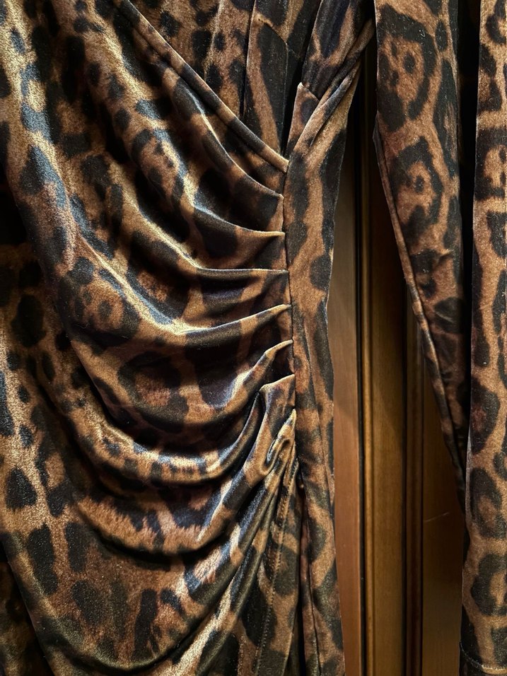 Leopar Kadife Elbise - Görsel 2