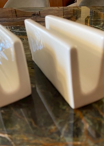 Beyaz Seramik Peçetelik 2li - Görsel 2