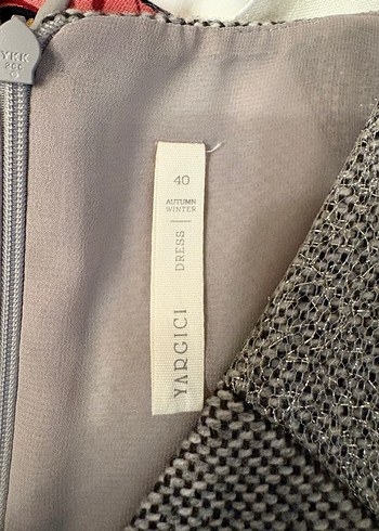 Yargıcı Taş Rengi Simli Elbise - Görsel 2