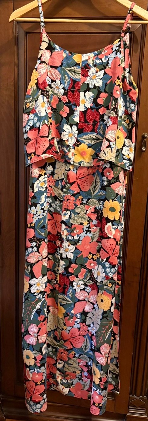 Çiçek Desenli Uzun Elbise - Görsel 2