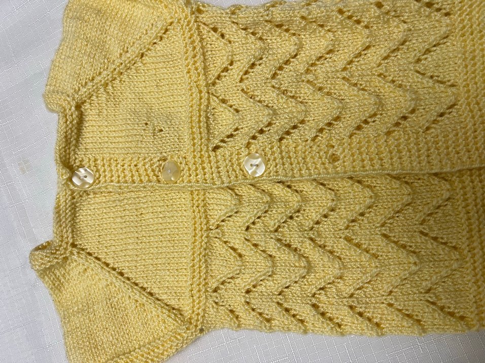 Kız Çocuk Sarı Kısa Kollu Örgü Hırka - Görsel 2