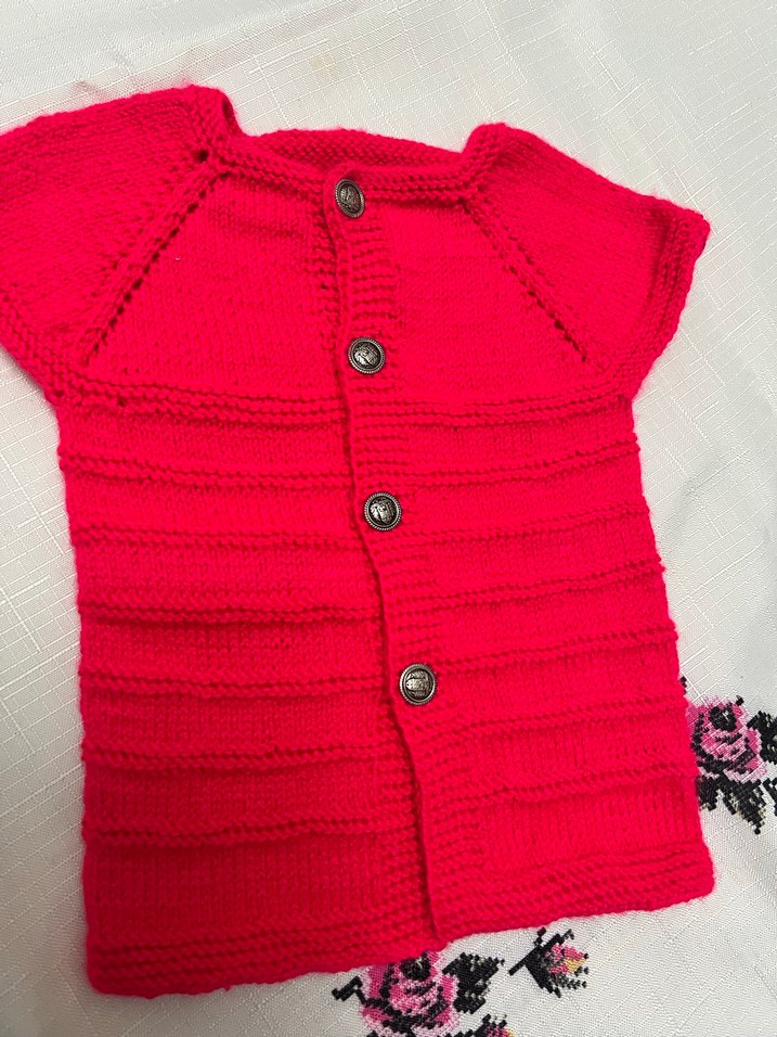 Kız Çocuk fuşya Örgü Kolsuz Hırka - Görsel 2