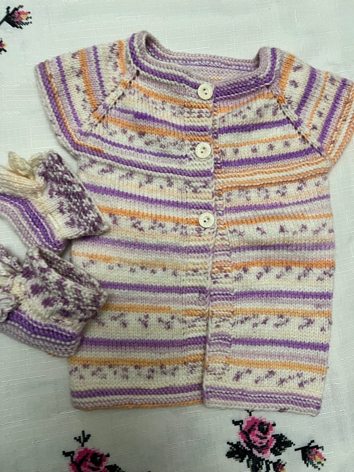 Kız Çocuk Çok Renkli Örgü Yelek - Görsel 2