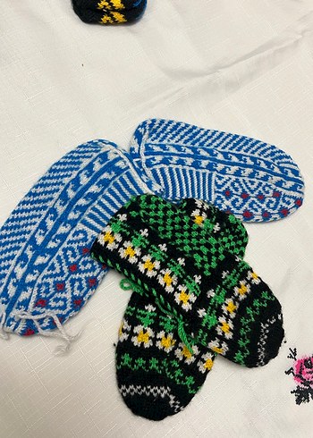 Nakışlı Örgü Kadın Terlikleri - Görsel 13