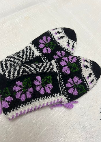 Nakışlı Örgü Kadın Terlikleri - Görsel 10