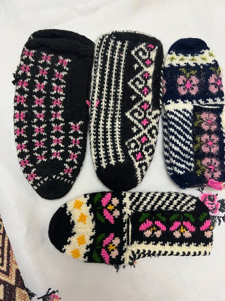 Nakışlı Örgü Kadın Terlikleri - Görsel 2