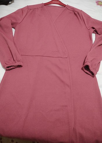 Pembe Uzun Kollu Salaş Kadın Elbise - Görsel 10