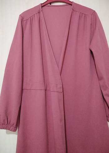 Pembe Uzun Kollu Salaş Kadın Elbise - Görsel 2