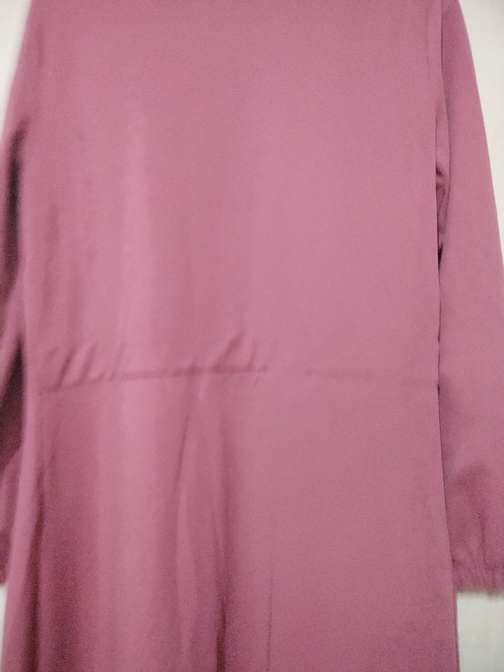 Pembe Uzun Kollu Salaş Kadın Elbise - Görsel 5