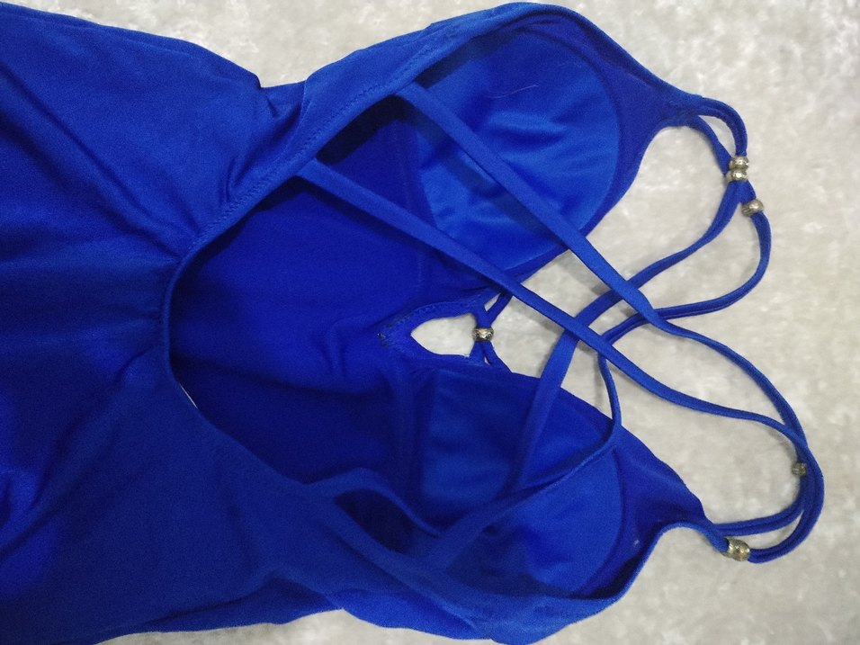 Mavi İnce Askılı Kadın Mayo - Görsel 3