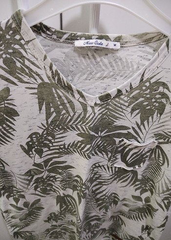 Erkek Yeşil Baskılı Kısa Kollu Tişört - Görsel 2