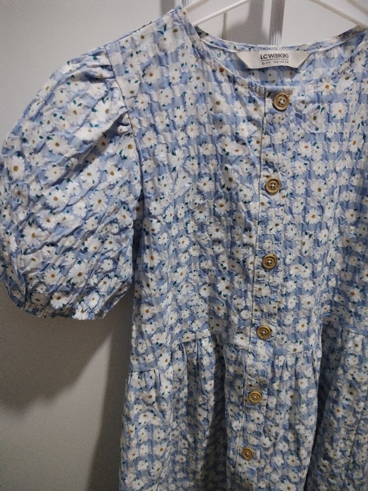 Düğmeli Bohem Kız Elbisesi - Görsel 3