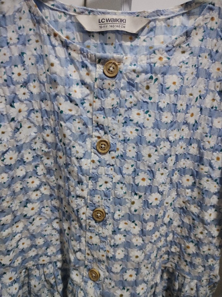 Düğmeli Bohem Kız Elbisesi - Görsel 5