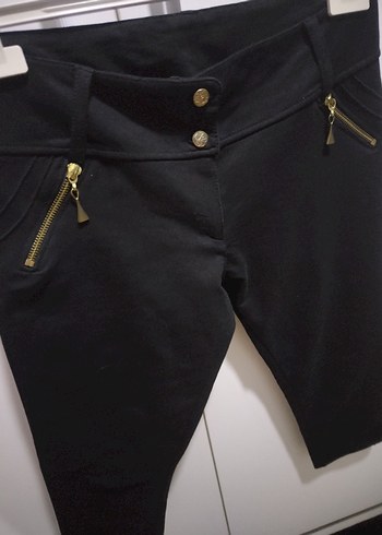 Siyah Süet Mini Kısa Paça Kadın Pantolon - Görsel 2