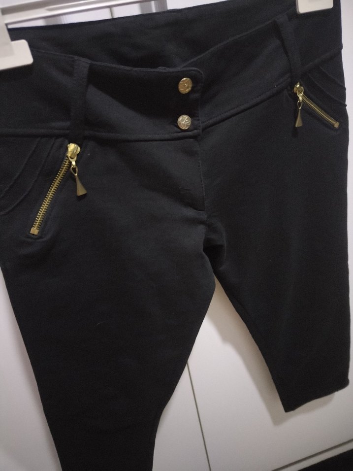 Siyah Süet Mini Kısa Paça Kadın Pantolon - Görsel 2