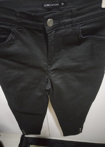 Düğmeli Siyah Kadın Skinny Kot Pantolon - Görsel 4