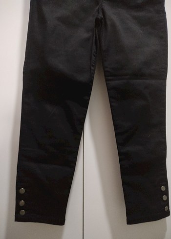 Düğmeli Siyah Kadın Skinny Kot Pantolon - Görsel 2