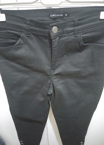 Düğmeli Siyah Kadın Skinny Kot Pantolon - Görsel 3