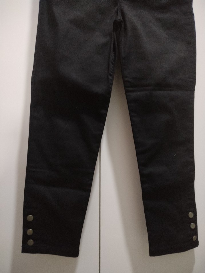 Düğmeli Siyah Kadın Skinny Kot Pantolon - Görsel 2