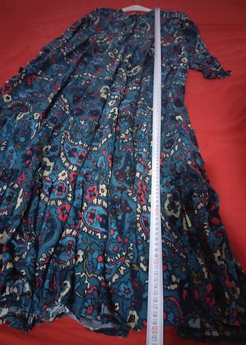 Uzun Kollu Çok Renkli Bohem Elbise - Görsel 10