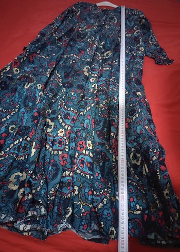 Uzun Kollu Çok Renkli Bohem Elbise - Görsel 9