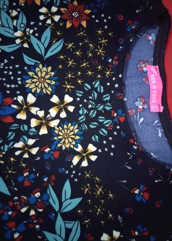 Uzun Kollu taban rengi Lacivert ve Çok Renkli Bohem Elbise - Görsel 7