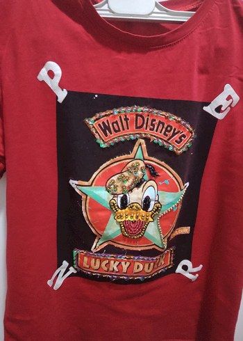 Kız Çocuk Kırmızı Rock Punk Tişört - Görsel 2