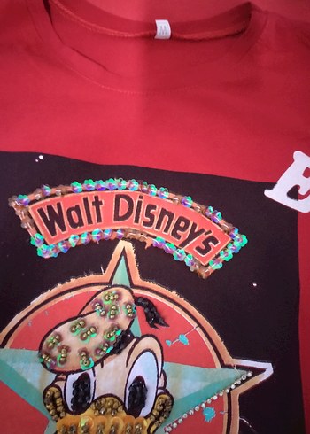 Kız Çocuk Kırmızı Rock Punk Tişört - Görsel 4