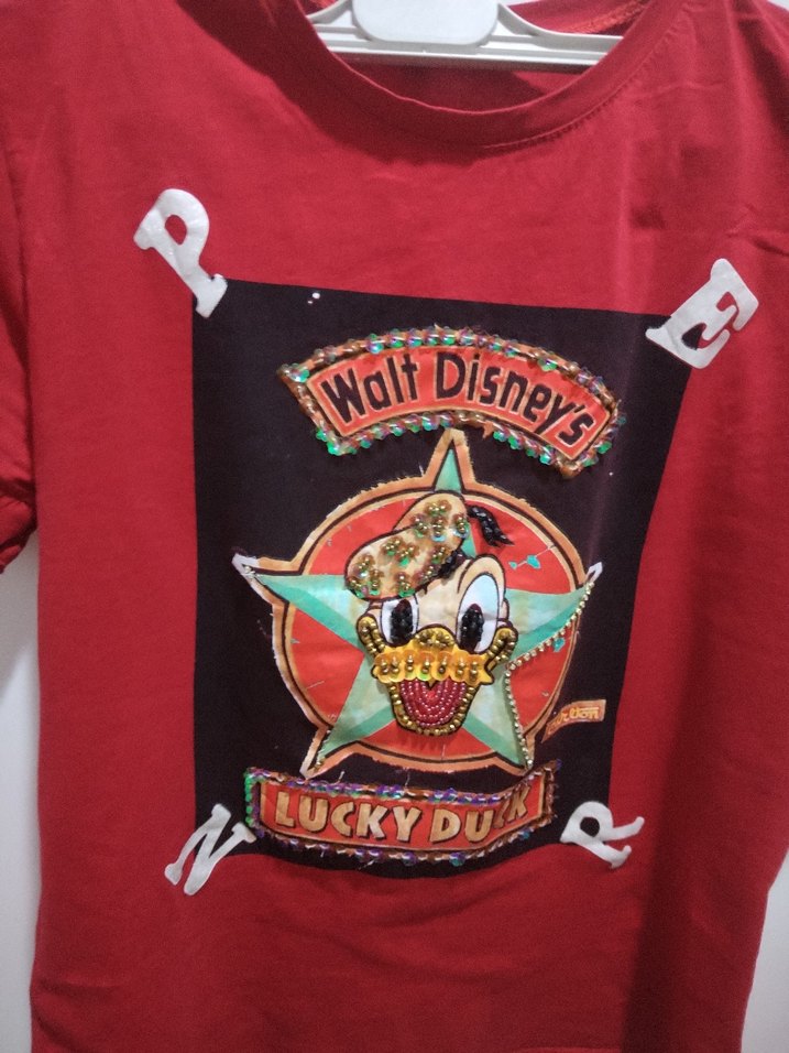 Kız Çocuk Kırmızı Rock Punk Tişört - Görsel 2