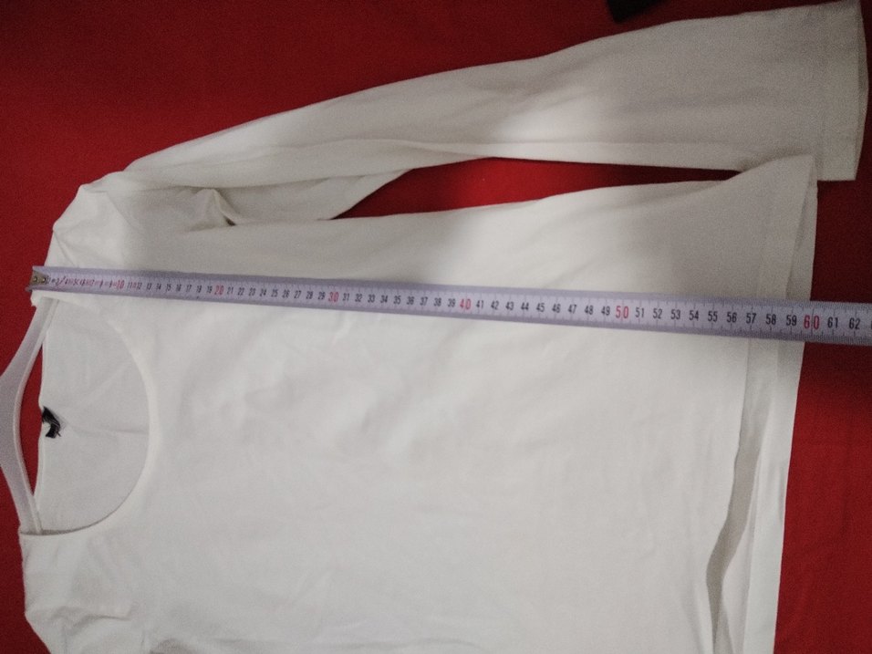 Beyaz Uzun Kollu Basic Keten Bluz - Görsel 4