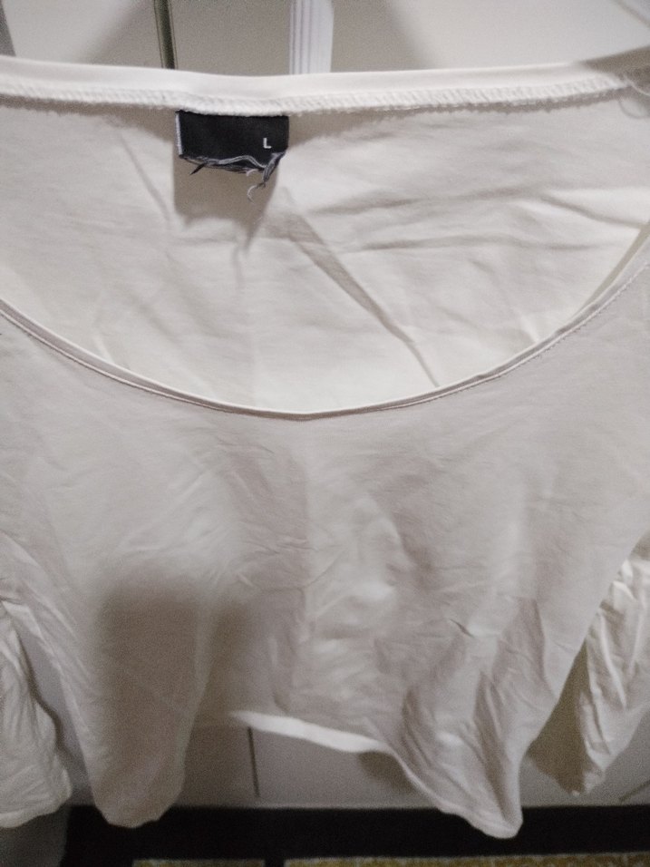 Beyaz Uzun Kollu Basic Keten Bluz - Görsel 2